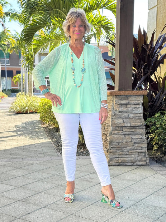 LULU-B HUNTER CLEAR LIME MESH WRAP