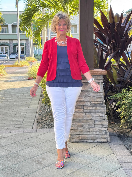 LULU-B CRIMSON RED PEYTON SHRUG