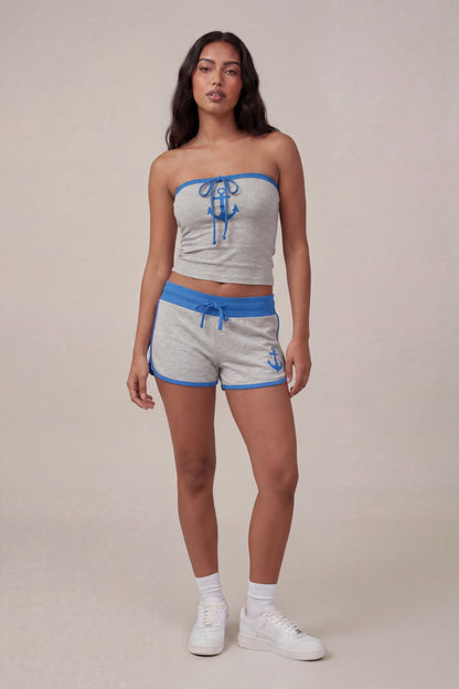 Graphic Drawstring Dolphin Short