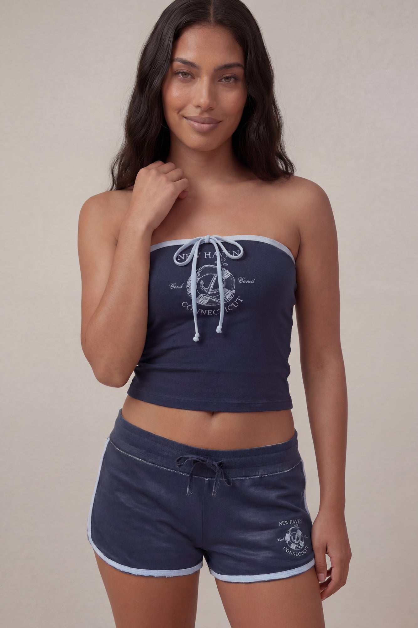 Graphic Drawstring Dolphin Short