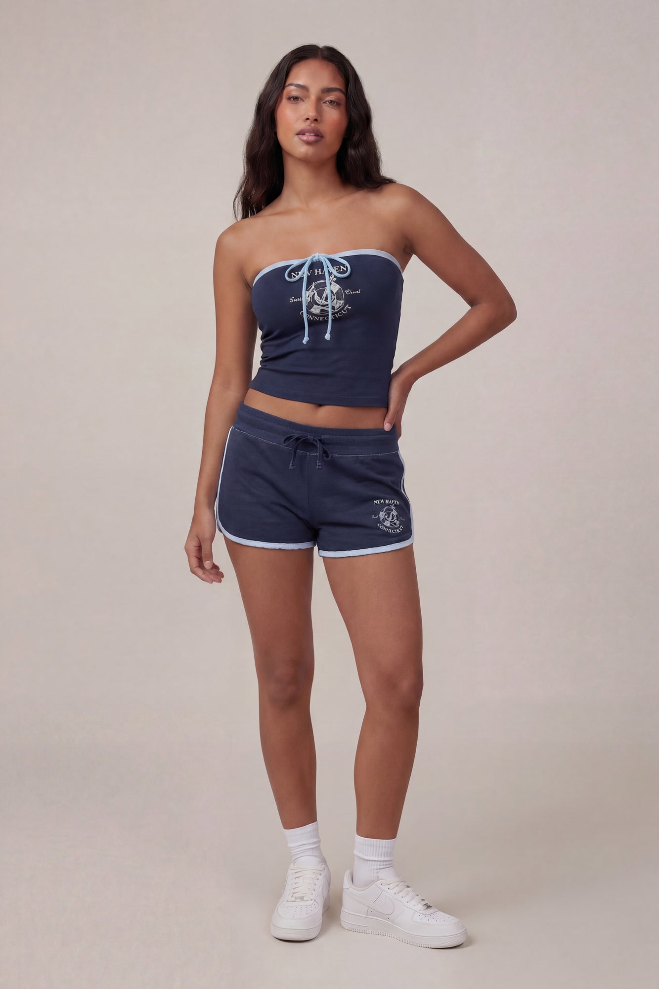 Graphic Drawstring Dolphin Short