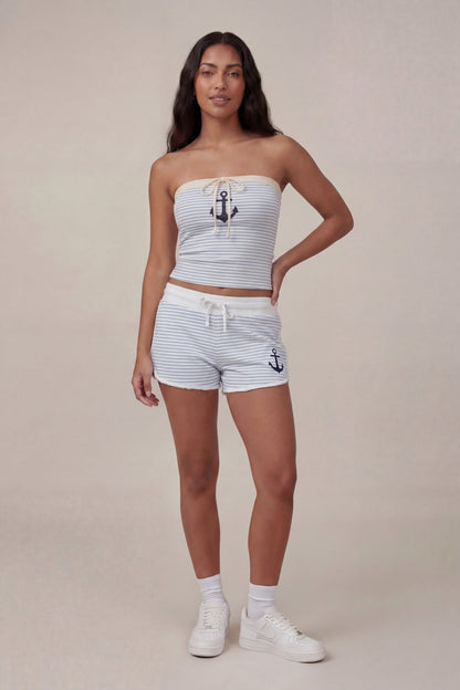 Graphic Drawstring Dolphin Short