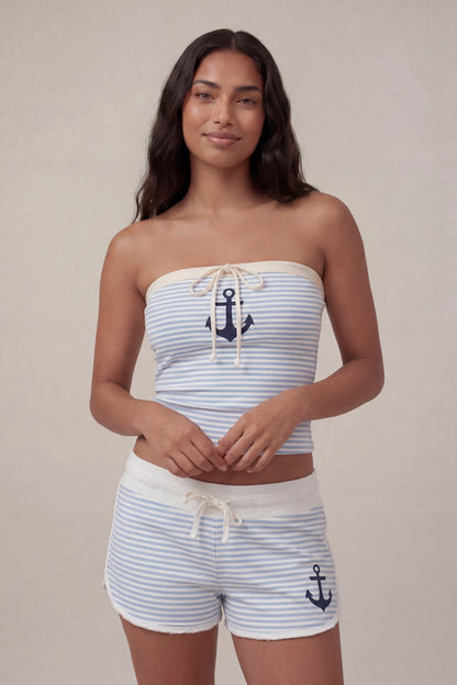 Graphic Drawstring Dolphin Short
