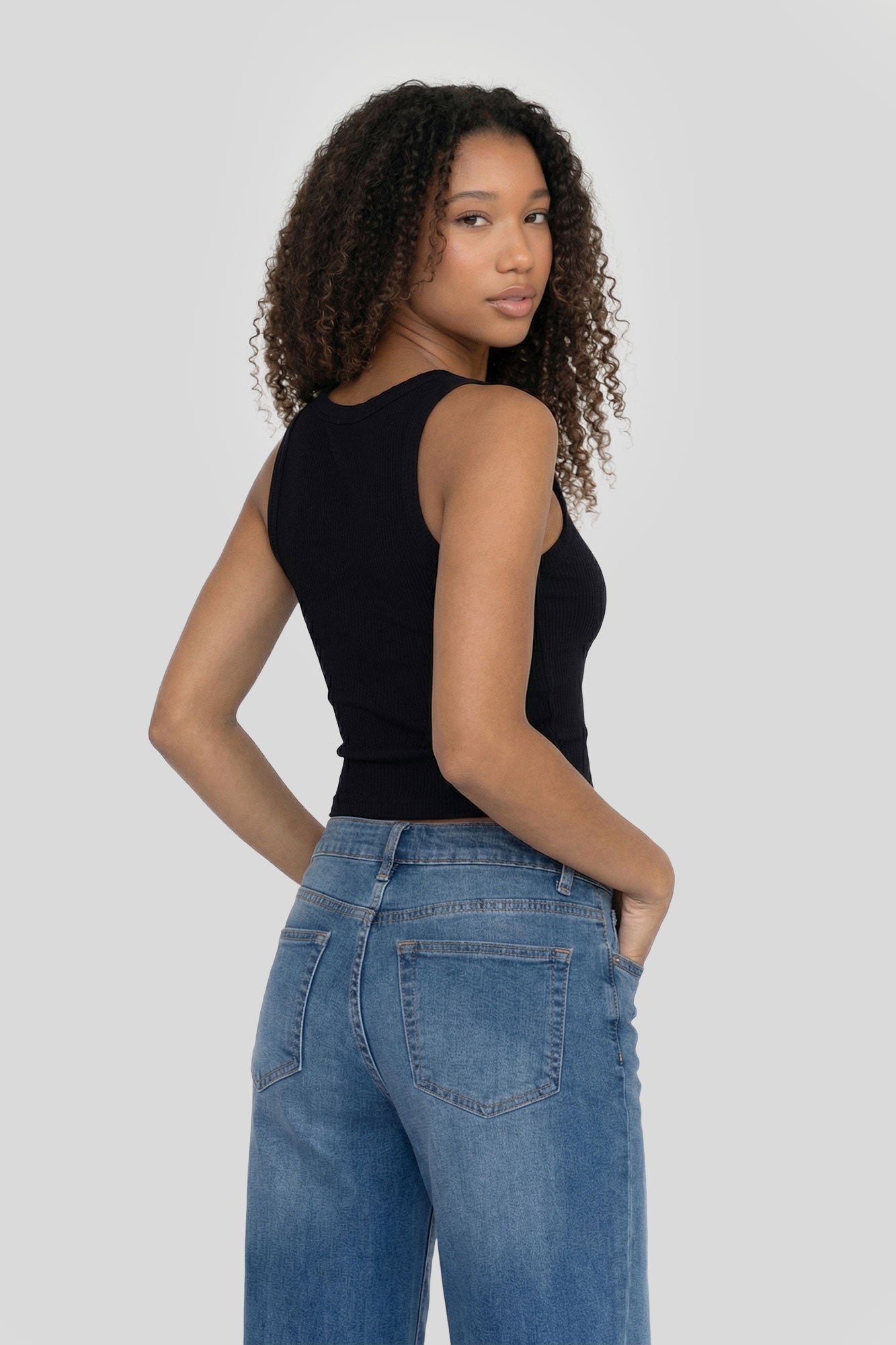 Seamless Ribbed Square Neck Tank
