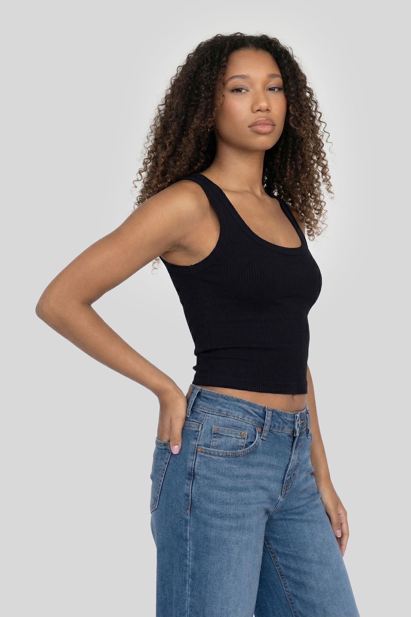 Seamless Ribbed Square Neck Tank