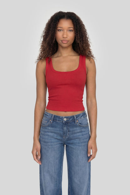Seamless Ribbed Square Neck Tank