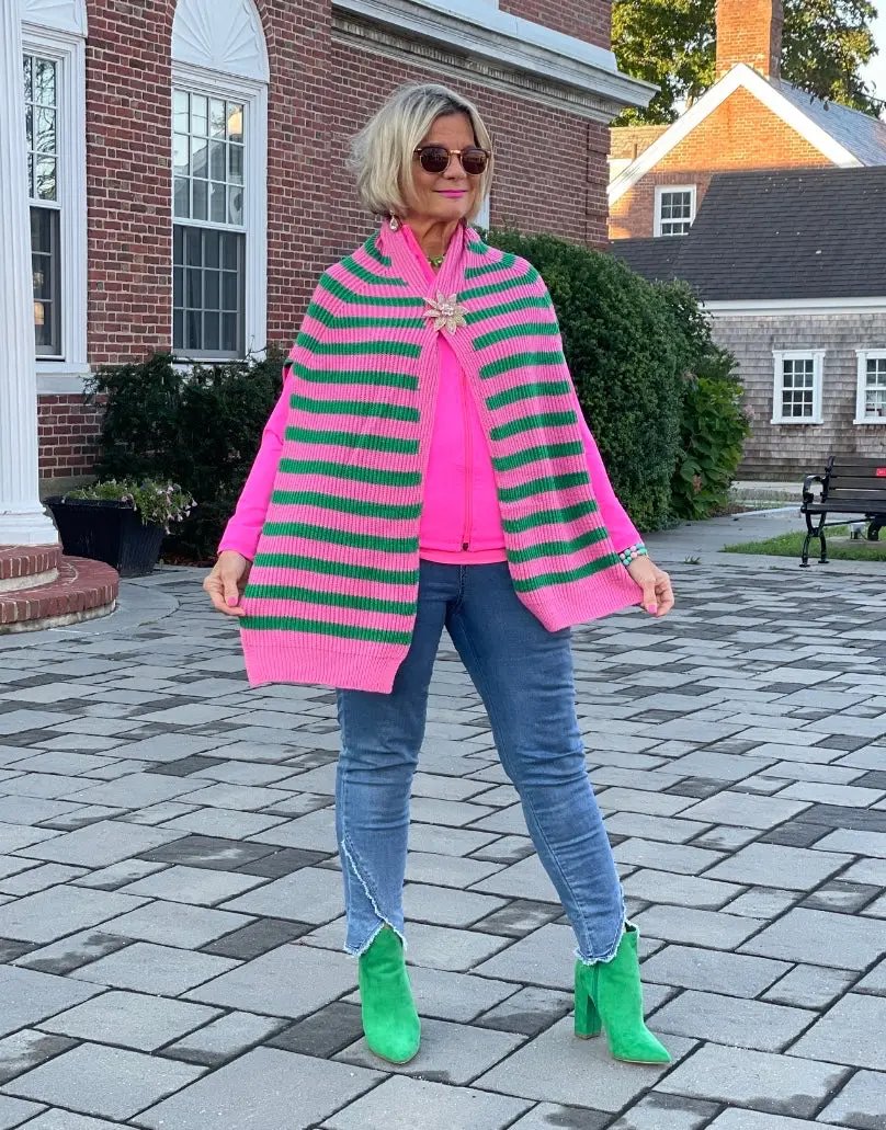 BOLD STRIPE SWEATER SHAWL