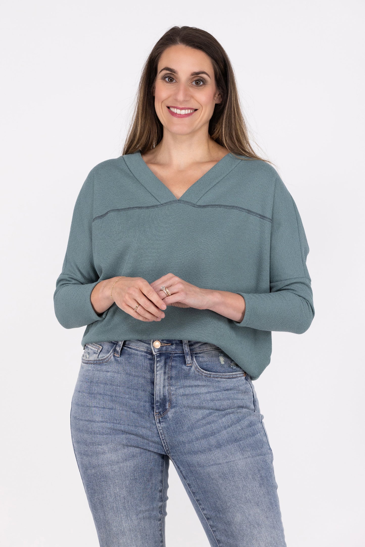 Call Me Home Women's Hi-Low Long Sleeve Top