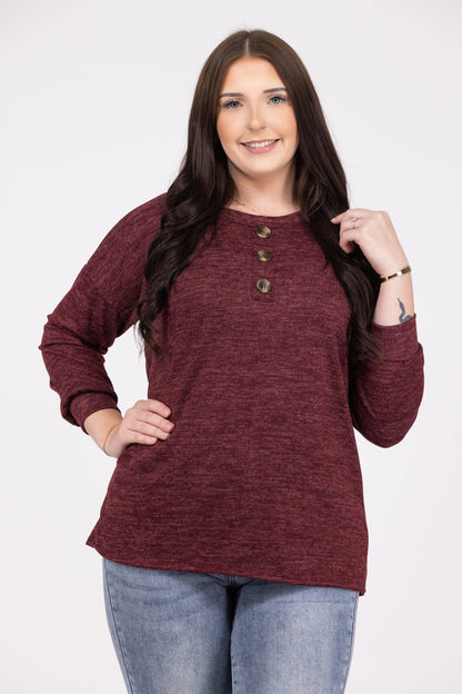 Witness Of Your Love Women's Solid Round Neckline Sweater Top