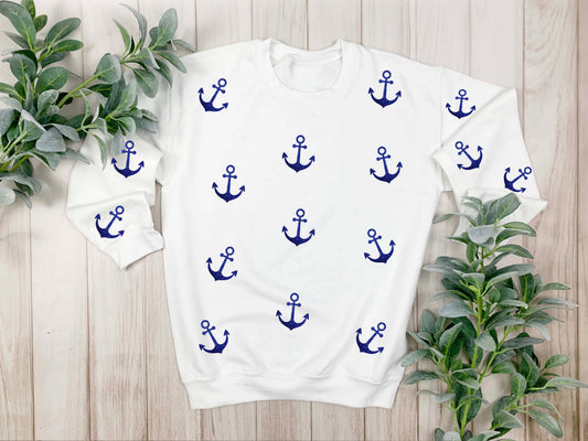 Anchors Glitter sweatshirt/    Glitter  Beach Sweatshirt