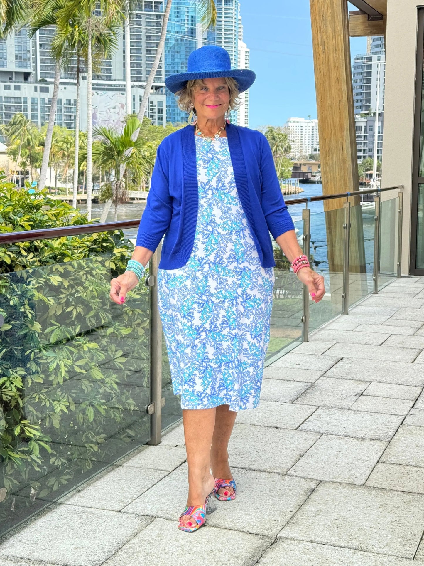 LULU B CORAL BREEZE MIDI SHIFT MAXI DRESS