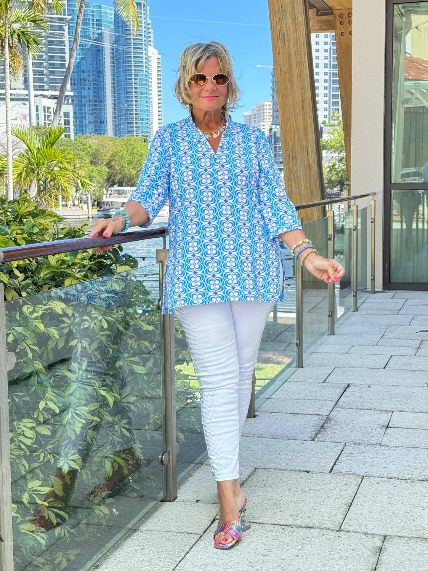 LULU B COASTAL BLOOM TUNIC