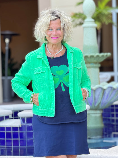 LULU B KELLY GREEN LINEN JACKET