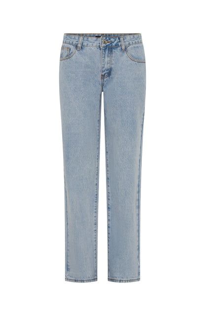 Bring The Style Low Rise Wide Leg Jeans Glacier Blue Wash