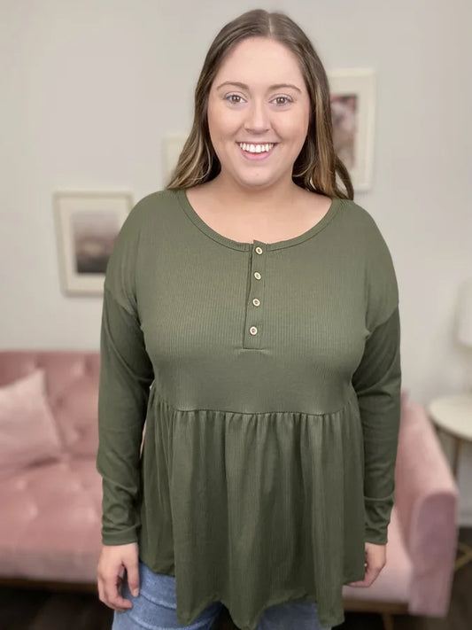 Super Fine Women's Baby Doll Long Sleeve Top