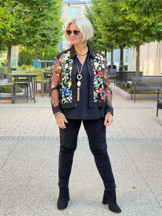 AFTERNOON AT THE GARDEN LACE BLACK JACKET