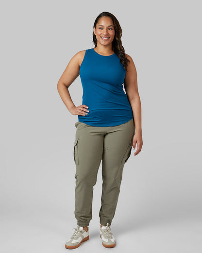 WOMEN'S SOFT RIB HIGH NECK TANK