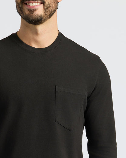 Black & White Heavyweight Long Sleeve Pocket Crew 2-Pack