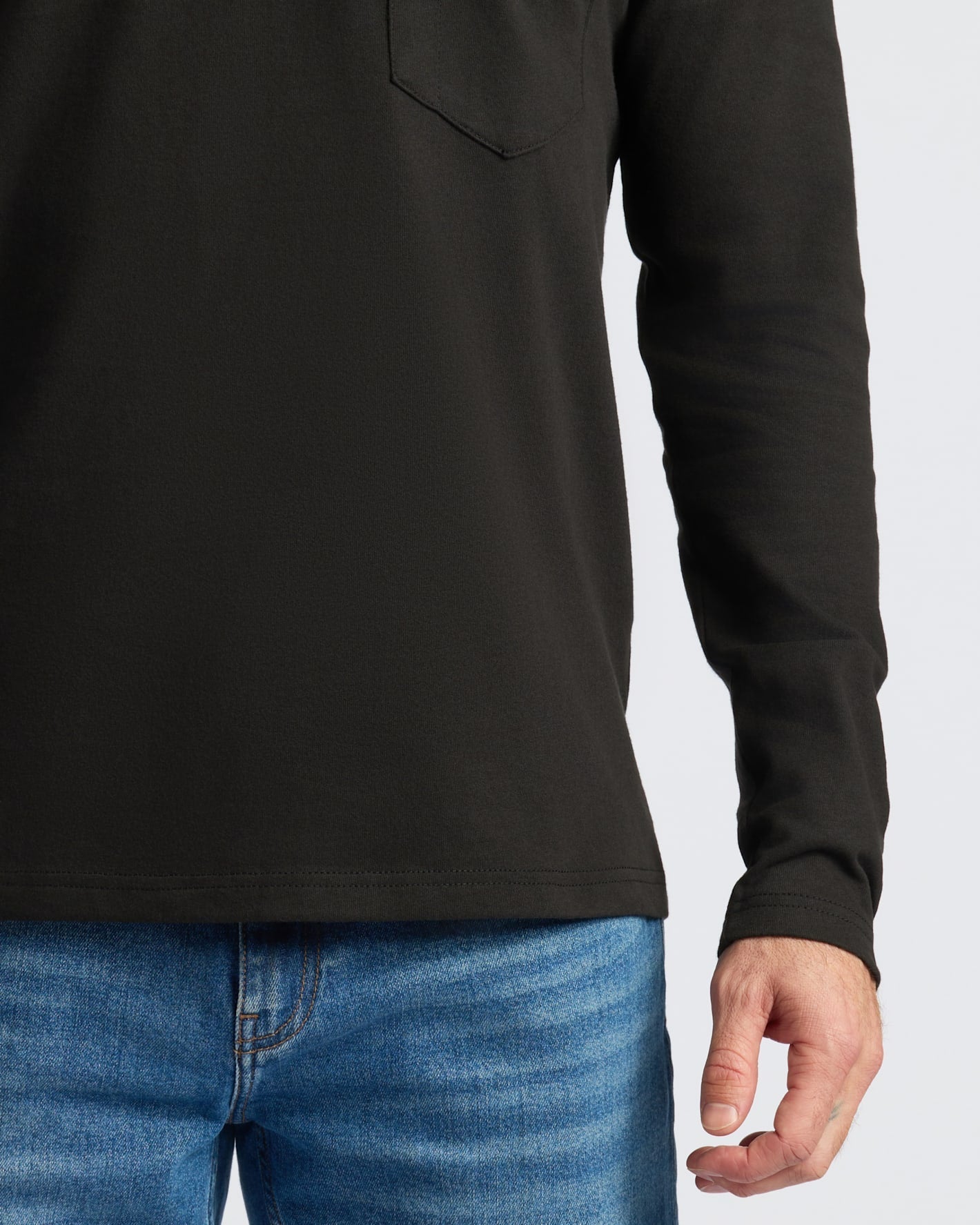 Black & White Heavyweight Long Sleeve Pocket Crew 2-Pack