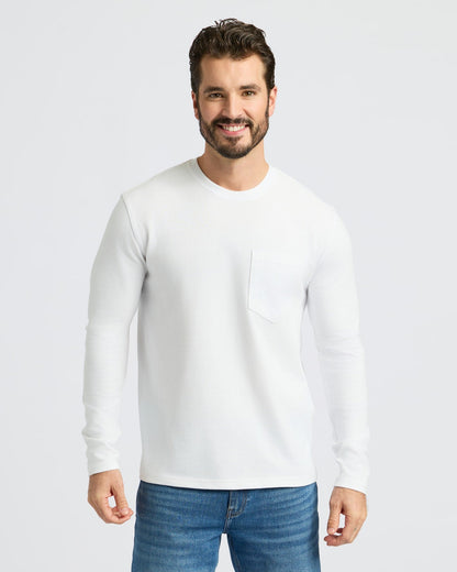 Black & White Heavyweight Long Sleeve Pocket Crew 2-Pack