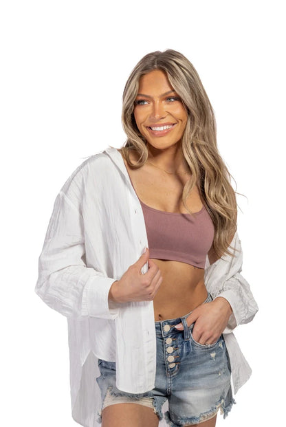 Women's Ribbed Square Neck Bralette