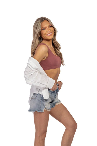 Women's Ribbed Square Neck Bralette