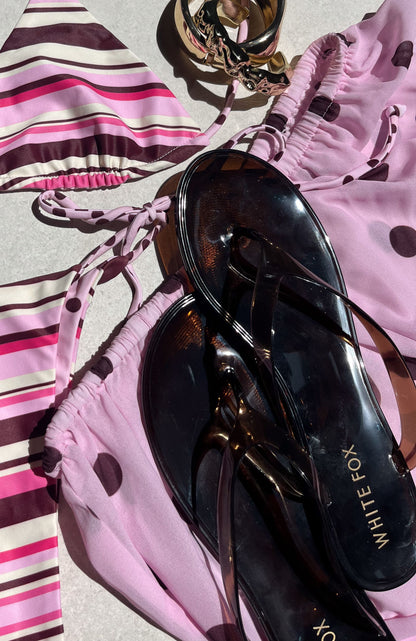 Dean Jelly Thong Sandals Chocolate
