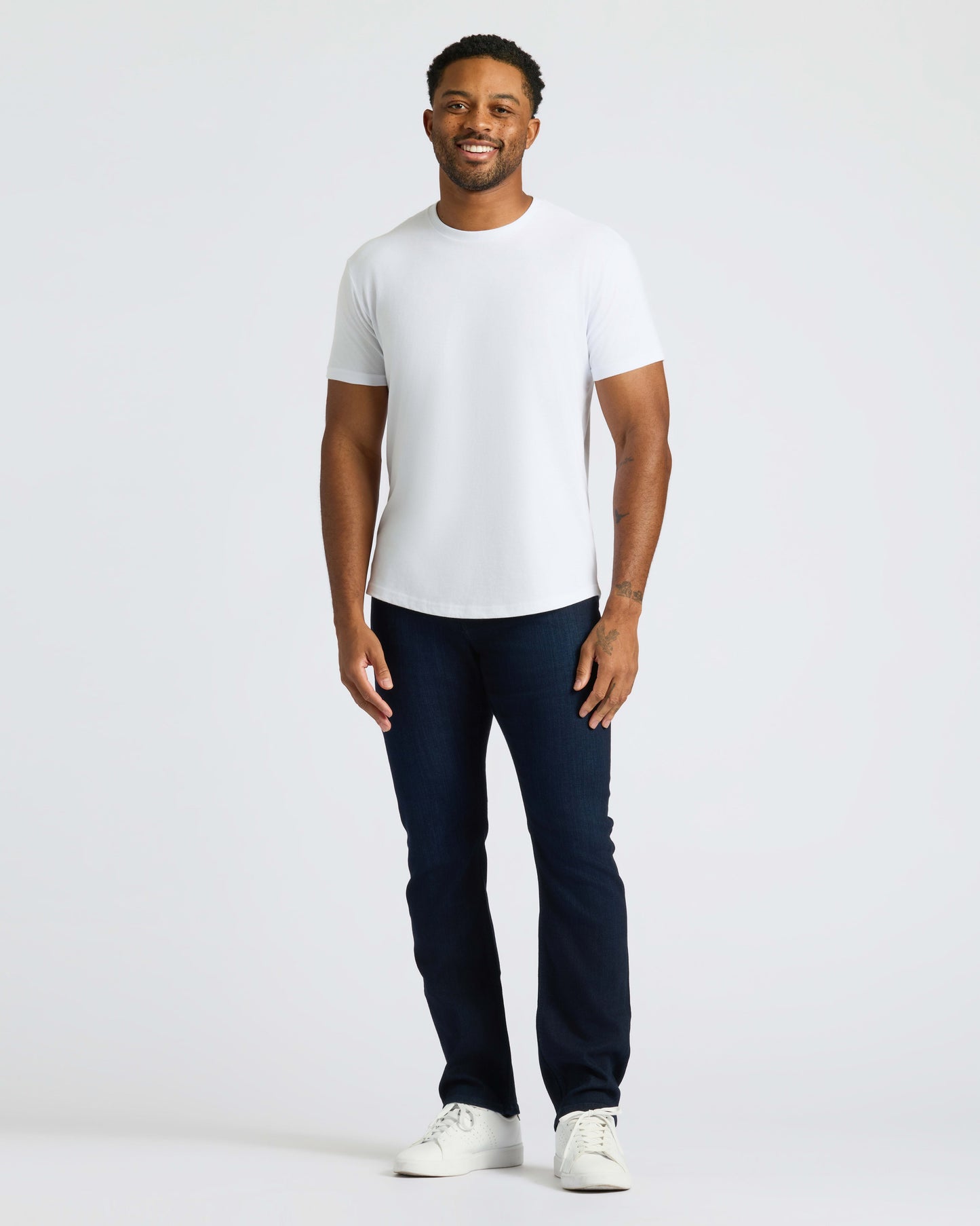 All White Curved Hem Classic Crew Neck 10-Pack