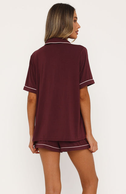 Comfort Coded Pyjama Set Plum