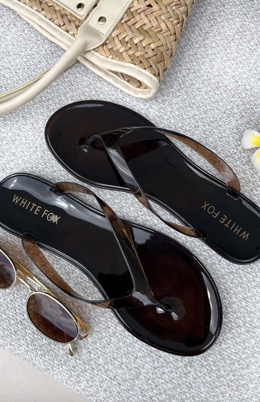Dean Jelly Thong Sandals Chocolate