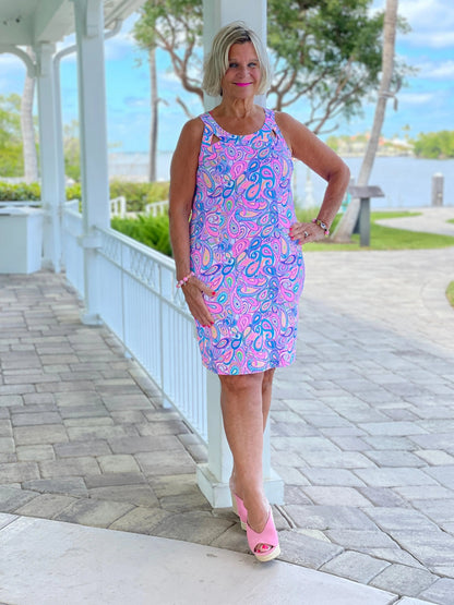 CAROLINA PAISLEY HALTER DRESS