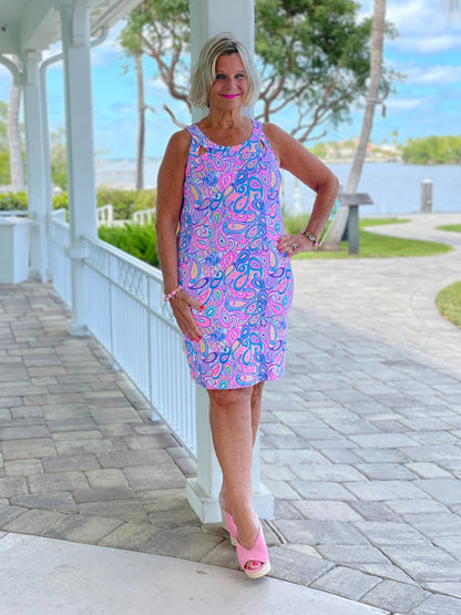 CAROLINA PAISLEY HALTER DRESS