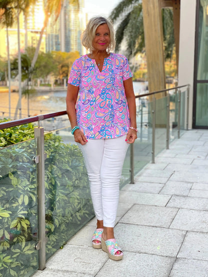 CAROLINA PAISLEY SHORT SLEEVE