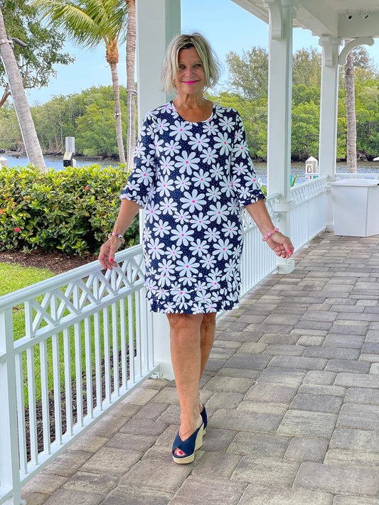 DAISY DAY SLEEVE RUFFLE DRESS