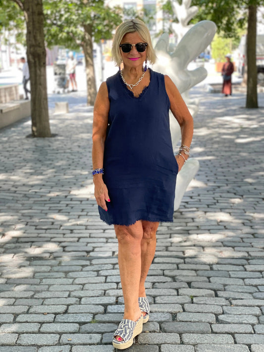 LULU-B NAVY LINEN DRESS