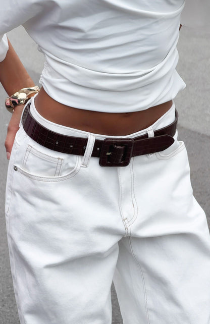 Eloise Belt Chocolate Croc