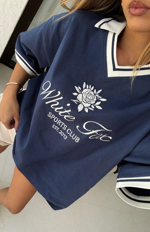 Along The Way Oversized Jersey Navy