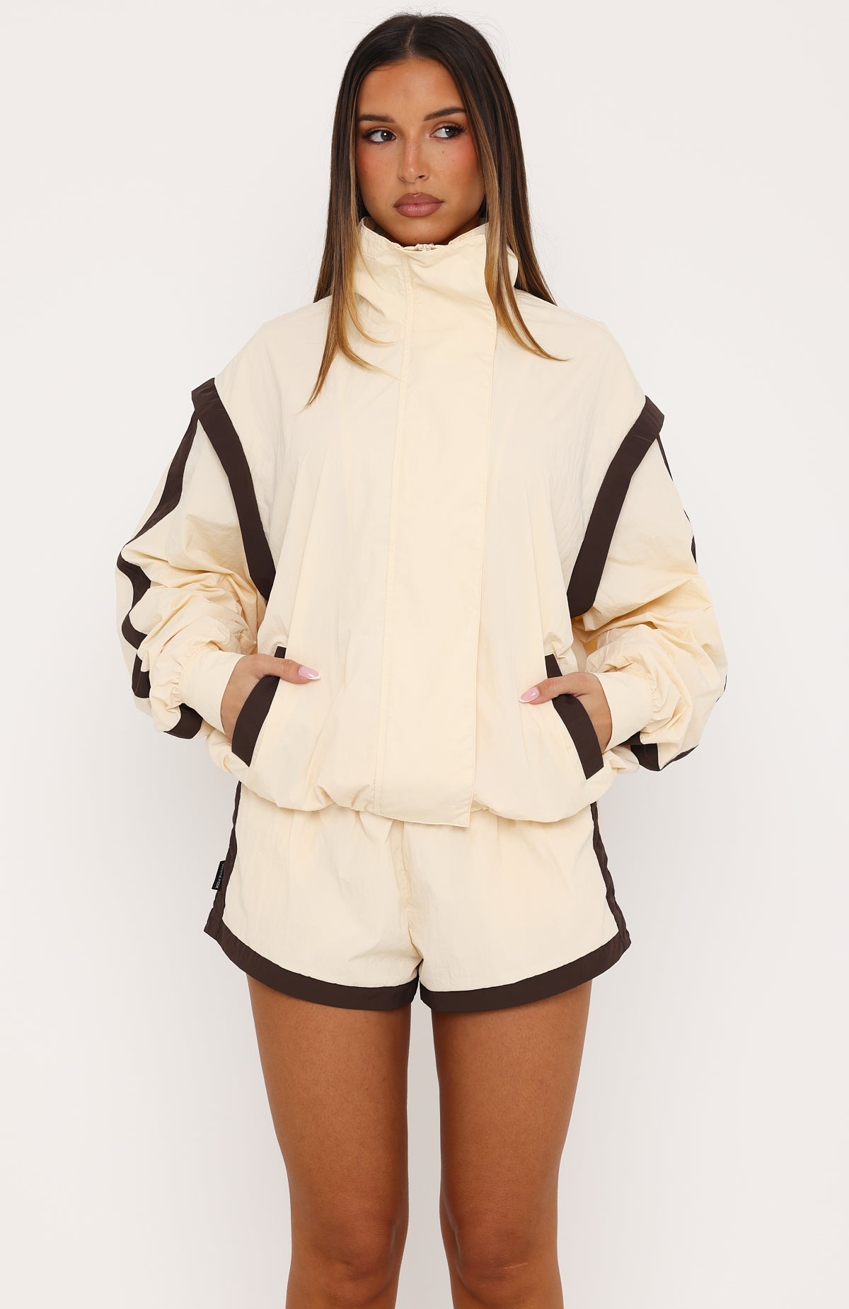 Back For Good Windbreaker Jacket Cream/Chocolate