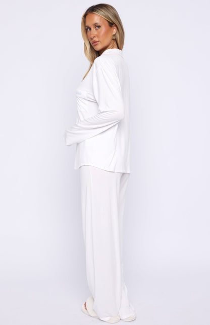 Bridal Party Long Sleeve Pyjama Set Off White