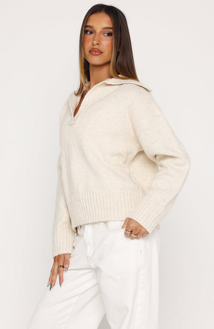 Chrissy Knit Sweater Oat Marle