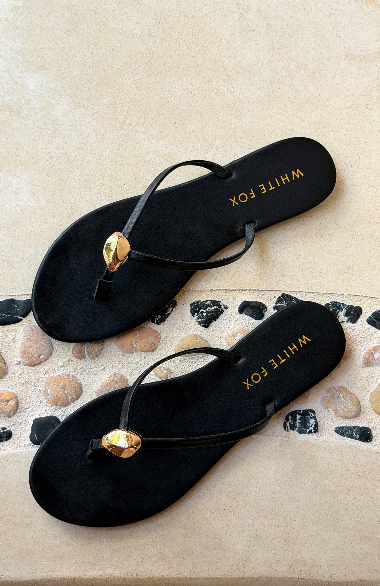 Colt Thong Sandals Black PU