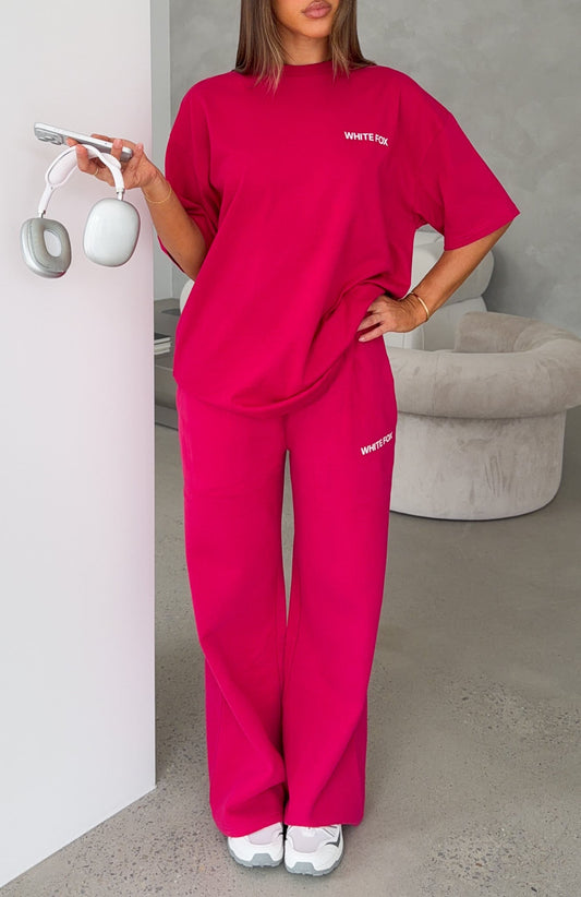 Core Classic Wide Leg Sweatpants Berry