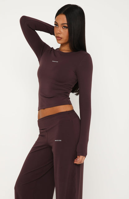 Core Strengths Long Sleeve Baby Tee Plum