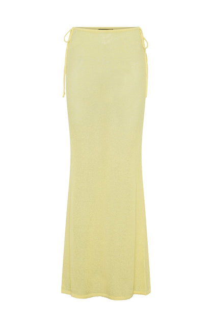 Costa Del Sol Knit Maxi Skirt Lemon