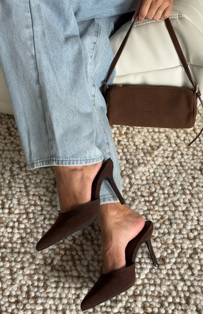 Cyrilla Mules Chocolate