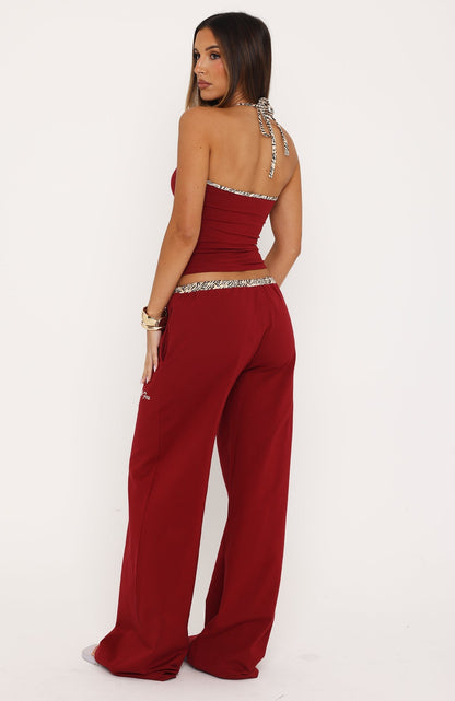 Dare To Say Track Pants Wine