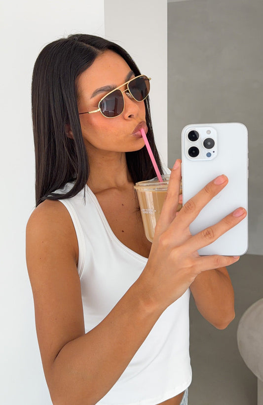 Elara Sunglasses Gold/Chocolate
