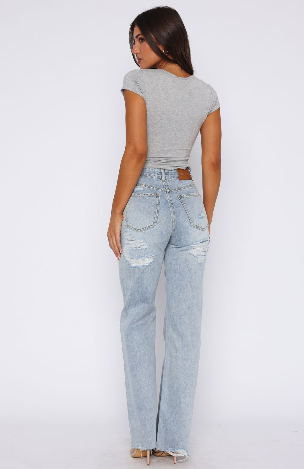 Alana High Waisted Straight Leg Jeans Light Blue Wash